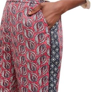 Anthropologie Ett twa Boho Feather Print Cardiff Pants